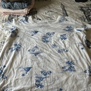 a.n.a White Tee with Blue Accents